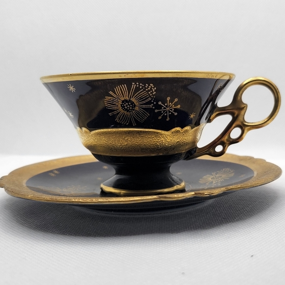 Jlmenau Graf von Henneberg Porzellan 1777 Echt Kobalt cup and saucer - Picture 2 of 9